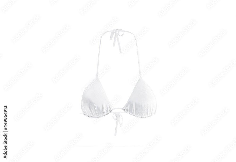 Blank white woman bikini bodice mockup, front view