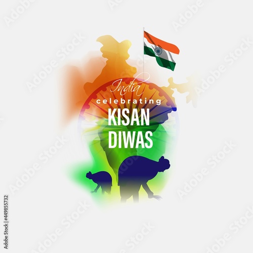 vector illustration for Indian day kisan diwas means farmer days.