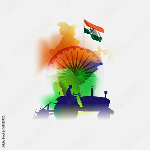 vector illustration for Indian day kisan diwas means farmer days.