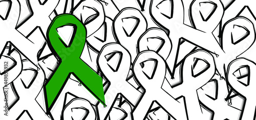 Awareness green ribbon, medical symbol. Organ donation a gift for life awareness month april. Become a donor Hope ribbon icon. Vector lransplant sign. Organs health transplants logo