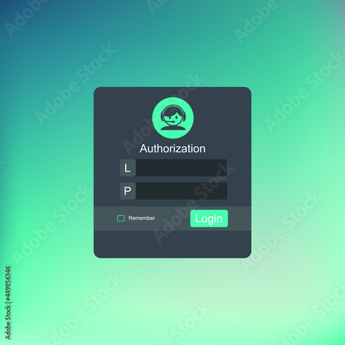 Simple login form page template flat style for app development, smartphone mockups, website ui elements, online login form, registration, user profile, access to account concept. Vector 10 eps