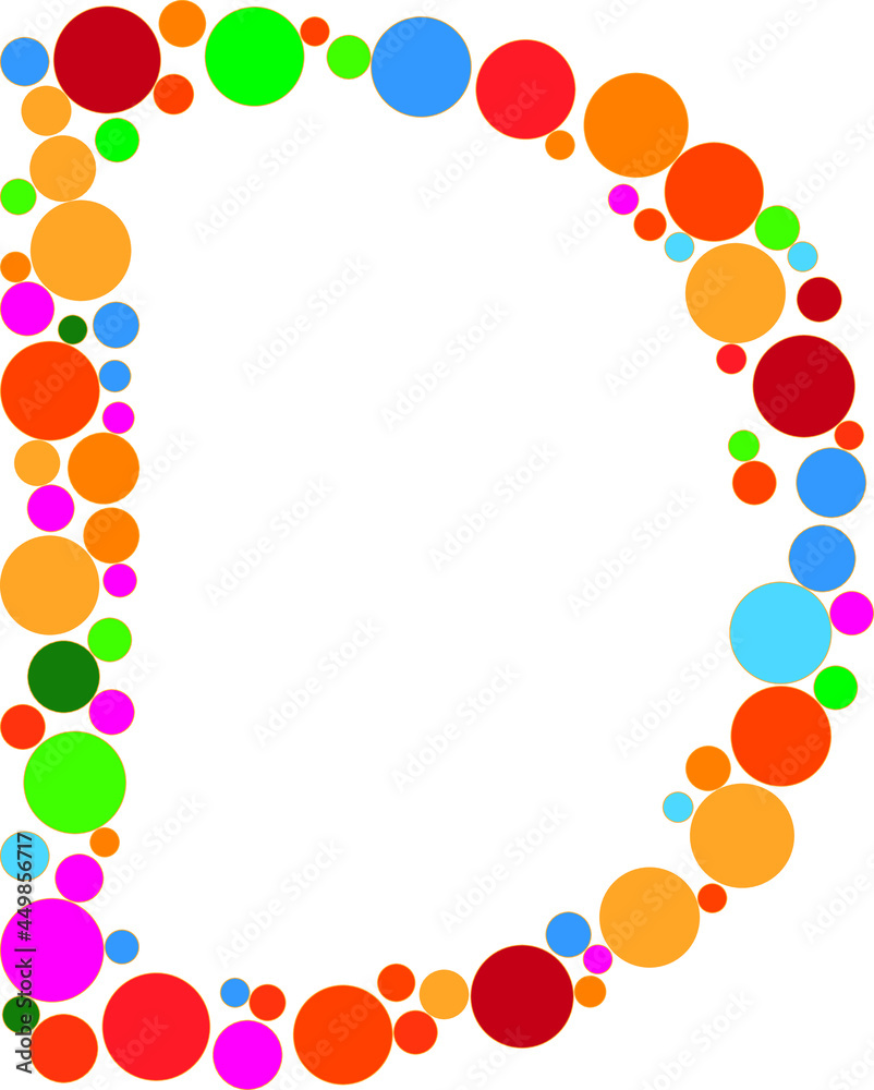 D symbol VECTOR. with round and colorful shapes