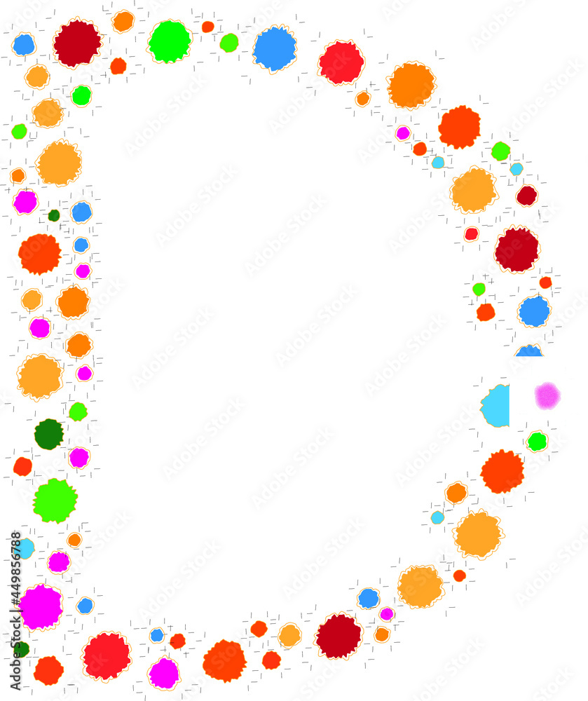 D symbol VECTOR. with round and colorful shapes