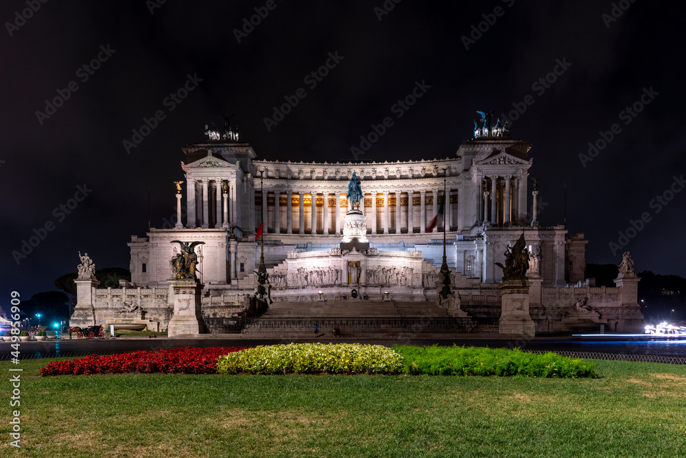 Vittorio Emanuele II Monument in Rome in the evening, Metropolitan City of Rome