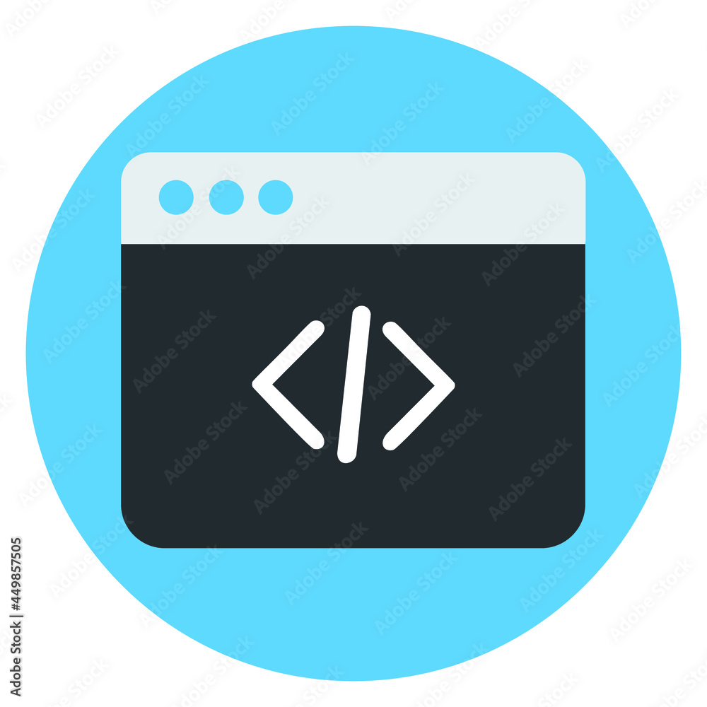 Command Window Flat Icon With Blue Background Command Window Flat Icon With Blue Background