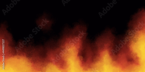 Abstract epic fire background with flame wave. Smoke fog misty texture overlays © Наталья Трубочнова