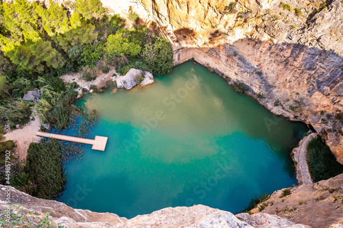 Charco Azul de Chulilla visto desde arriba, Valencia, España