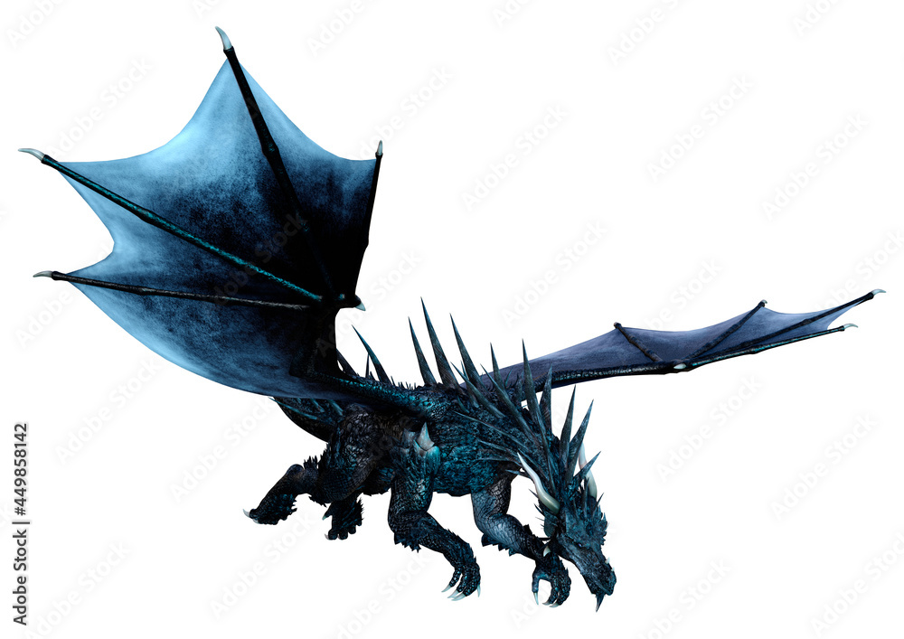 Fototapeta premium 3D Rendering Fairy Tale Dragon on White