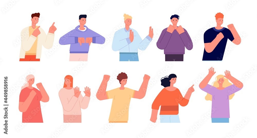 Angry people. Friends quarrel, crier person disrespect other. Female yelling, insulted contempt pair. Anger boss or family utter vector characters Angry people. Friends quarrel, crier person disrespect other. Female yelling, insulted contempt pair. Anger boss or family utter vector characters