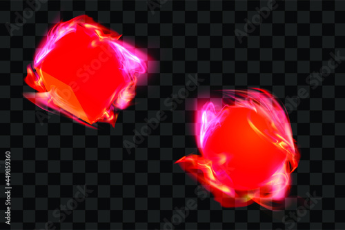 Burning red shape element design resource set eps vector burn fire 3d flame