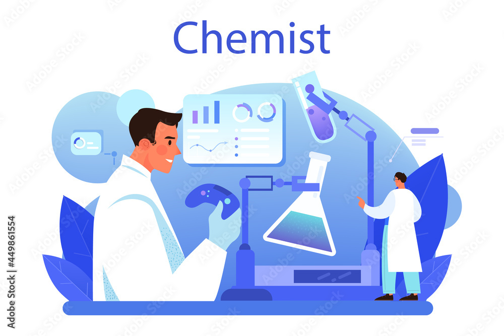 Chemist concept. Chemistry scientist doing an experiment in the laboratory. Chemist concept. Chemistry scientist doing an experiment in the laboratory.