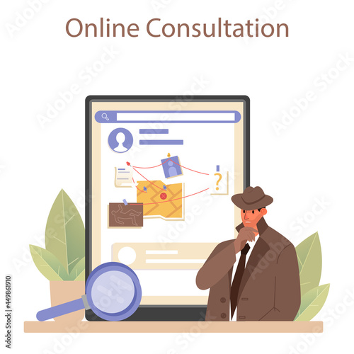 Professional detective online service or platform. Agency investigating