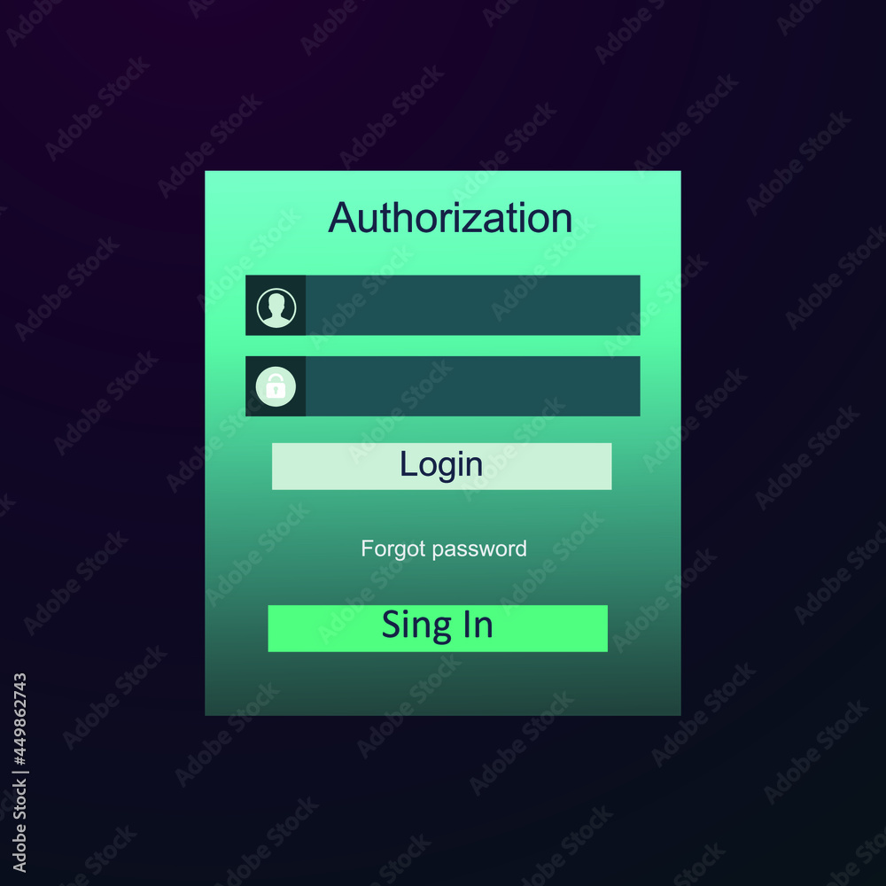 Member login form interface. For web page, site, mobile applications, art illustration, design theme, modern menu, contact empty box, banner. Log in ui.