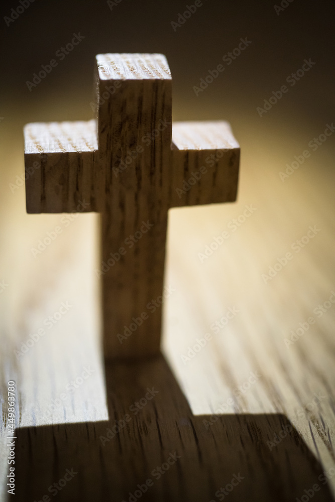 Backlight. and Wooden Cross.