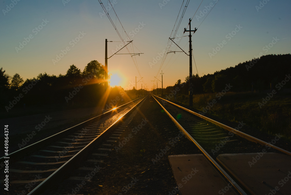 railway in the sunset railway in the sunset