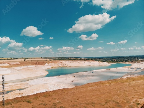 Ukraine August 4, 2021, the morning beach quarry where quartz sand is mined