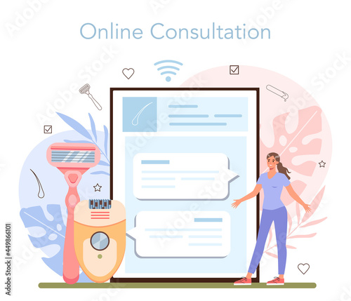 Depilation and epilation online service or platform. Hair removal methods