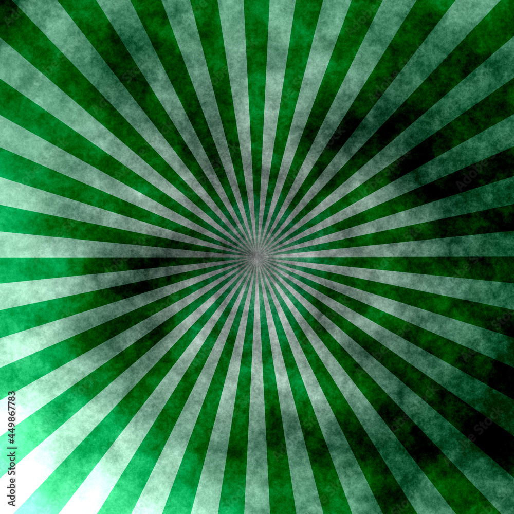 Obraz premium Green Sunburst Pattern Background. Rays. Sunburst background. Green radial background.