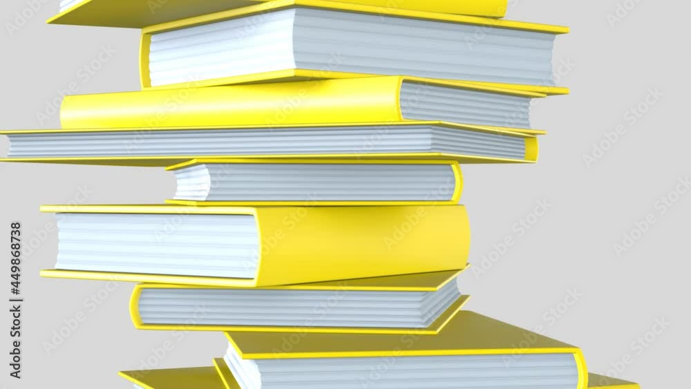 Stack of yellow books isolated on gray background.
Loop able 3d animation for background.
Stack of yellow books isolated on gray background.
Loop able 3d animation for background.