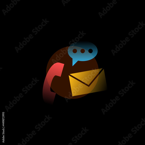 Contact us. Vector icon in gradient style