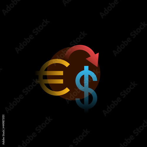 Currency exchange. Vector icon in gradient style