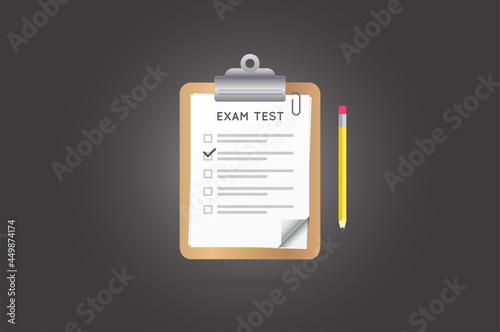 Vector Test or Exam Icon. Can be used as Logo.