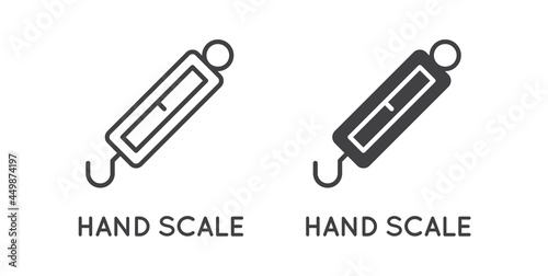 Set of Minimal Weight and Scales Related Vector Line Icons. Perfect Pixel. Outlined and Filled.