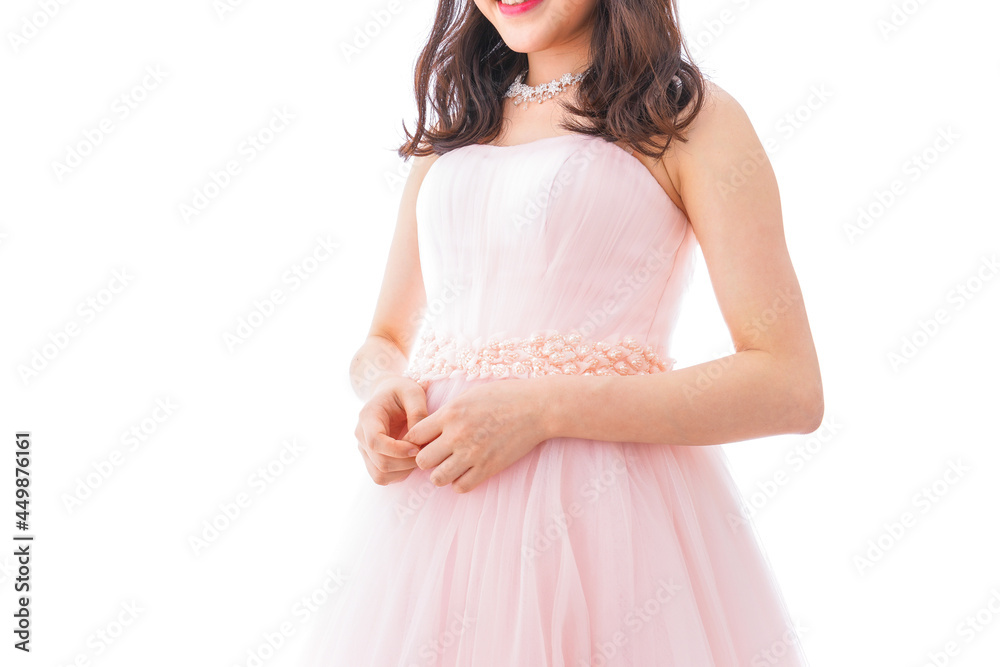 ピンクのドレスを着た花嫁 ピンクのドレスを着た花嫁