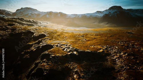 small lakes in Canada near mountains photo