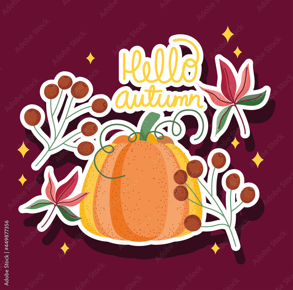 hello autumn greeting card
