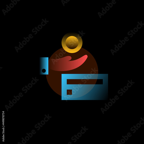 Payment. Vector icon in gradient style. Editable illustration