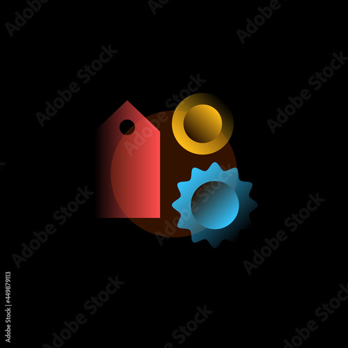 Price. Vector icon in gradient style. Editable illustration