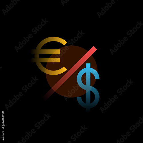 Select currency. Vector icon in gradient style