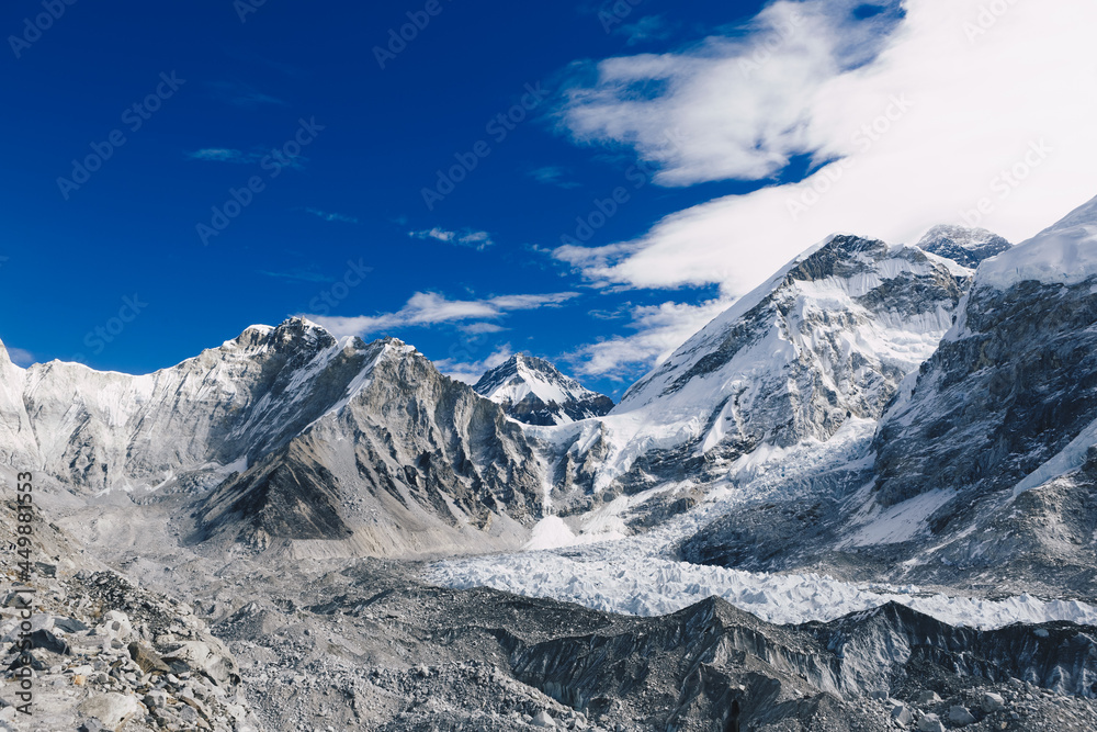 Close up of Khumbu glacier in Everest Base Camp, Himalayas, Nepal. Stunning Himalayan glacier close up
