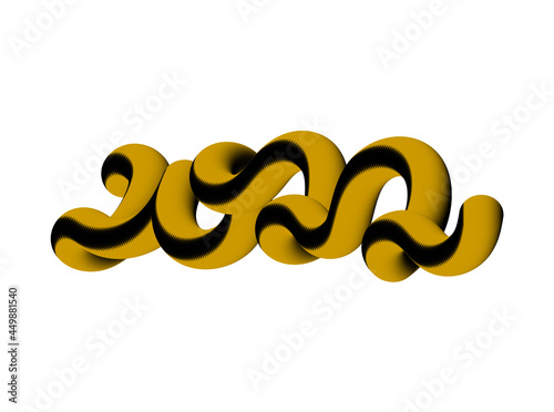Happy New Year 2022 logo text design. Trendy design for banner, poster, card, print and calendar. Vector illustration