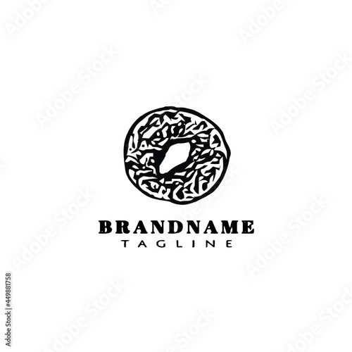 flat bagel logo icon cartoon design template vector illustration