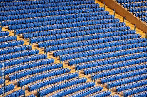 Blue empty seats at the stadium.