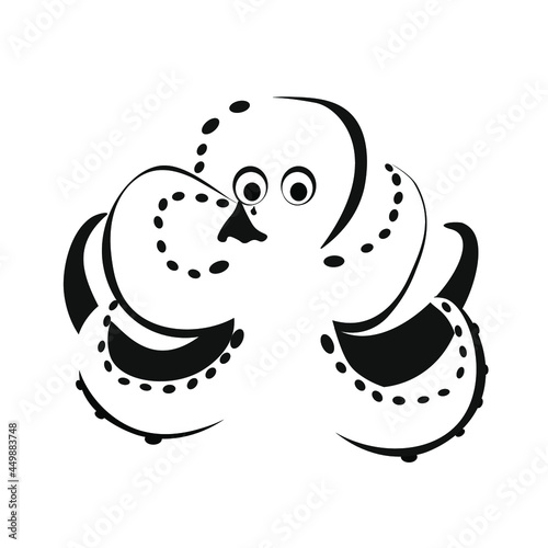 Octopus outline vector. Cartoon style illustration.