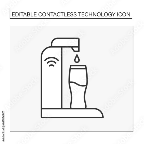 Modern technology line icon. Wireless sparkling water and soda maker. Seltzer water maker.Contactless technology concept. Isolated vector illustration. Editable stroke