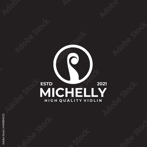 Violin head logo design template