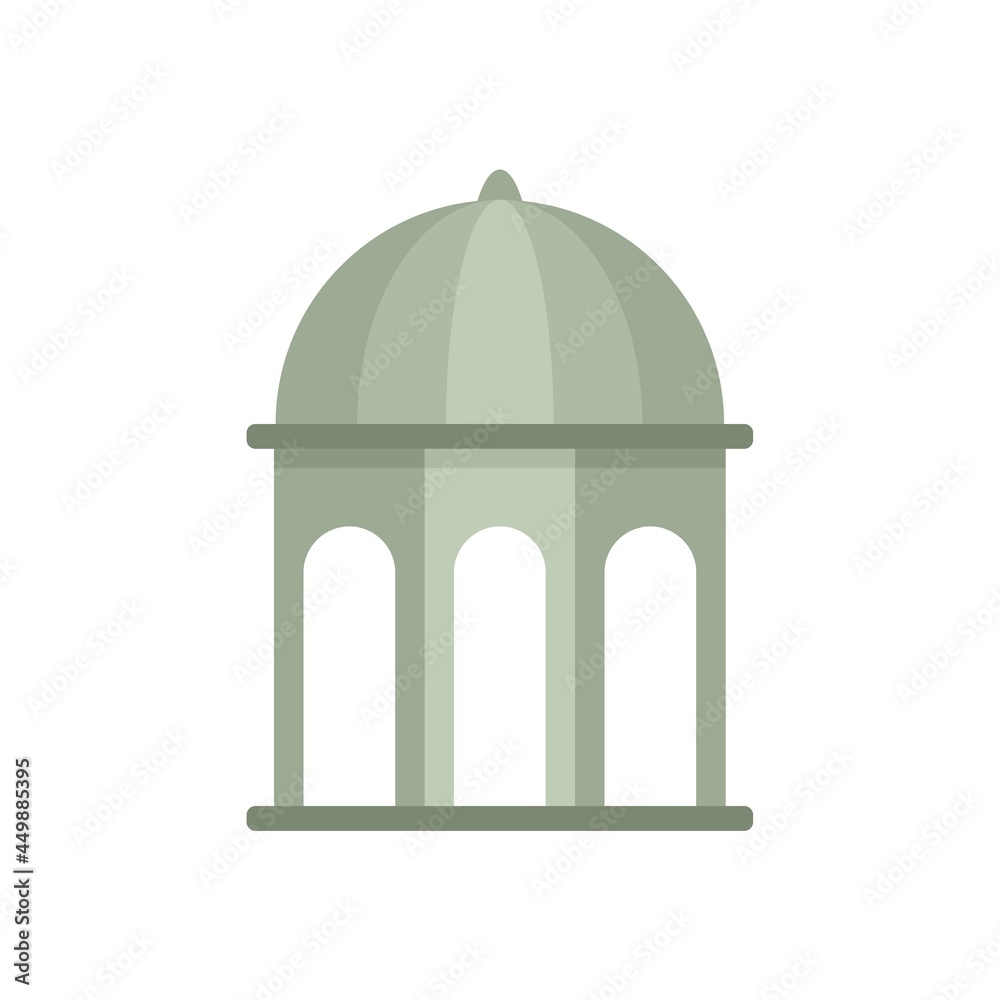 Alcove gazebo icon flat isolated vector