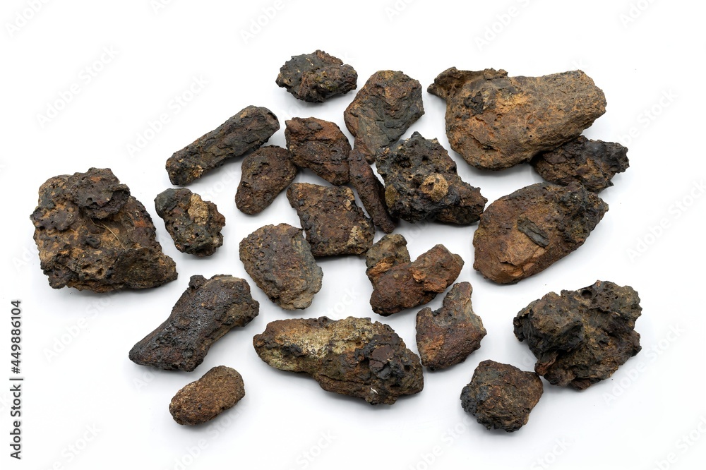 Ferruginous mass, Iron-rich rock mineral, iron ores, hematite, magnetite, limonite Ferruginous mass, Iron-rich rock mineral, iron ores, hematite, magnetite, limonite