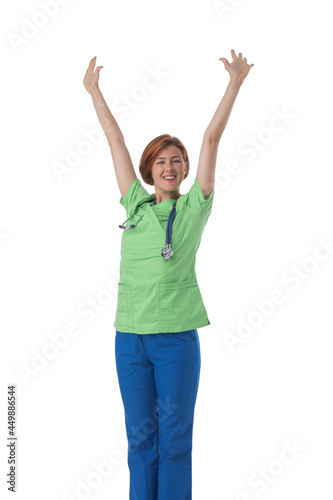 Happy cheerful woman nurse