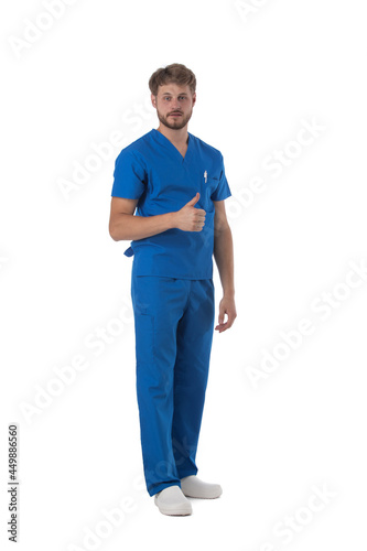 Male nurse doctor on white