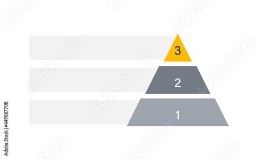 Blank 3 tier pyramid chart. Clipart image