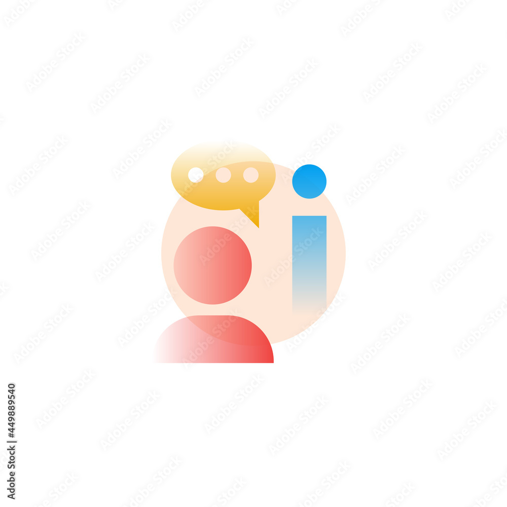 Support. Vector icon in gradient style. Editable illustration