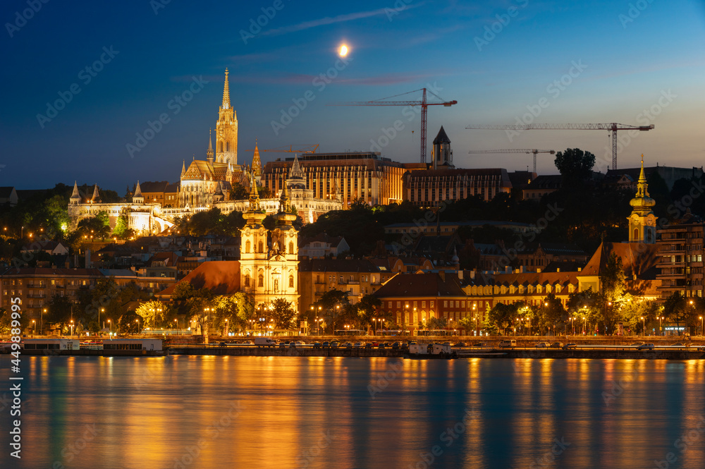 Night Panorama of the Representative Part of Budapest