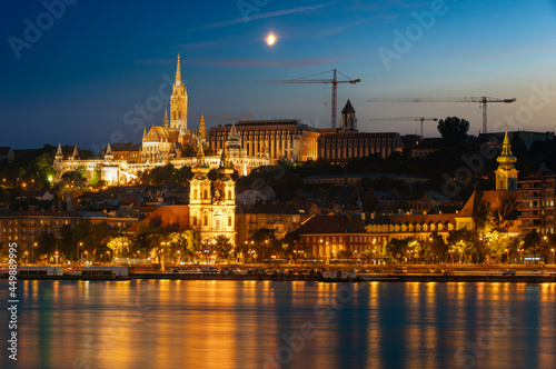 Night Panorama of the Representative Part of Budapest