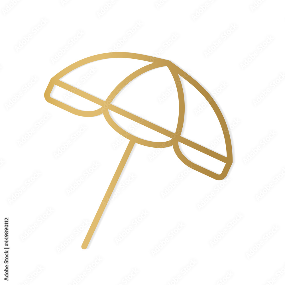 golden beach umbrella icon- vector illustration golden beach umbrella icon- vector illustration