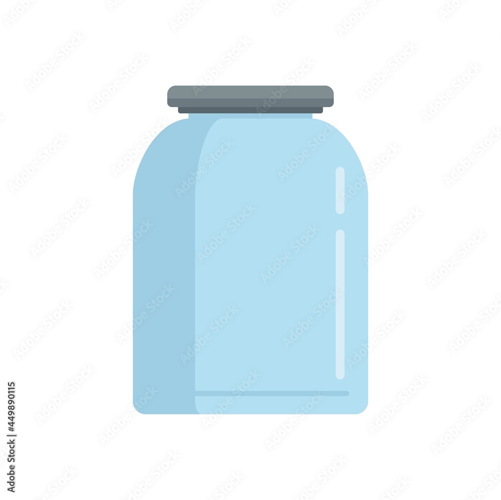 Storage glass jar icon flat isolated vector Storage glass jar icon flat isolated vector
